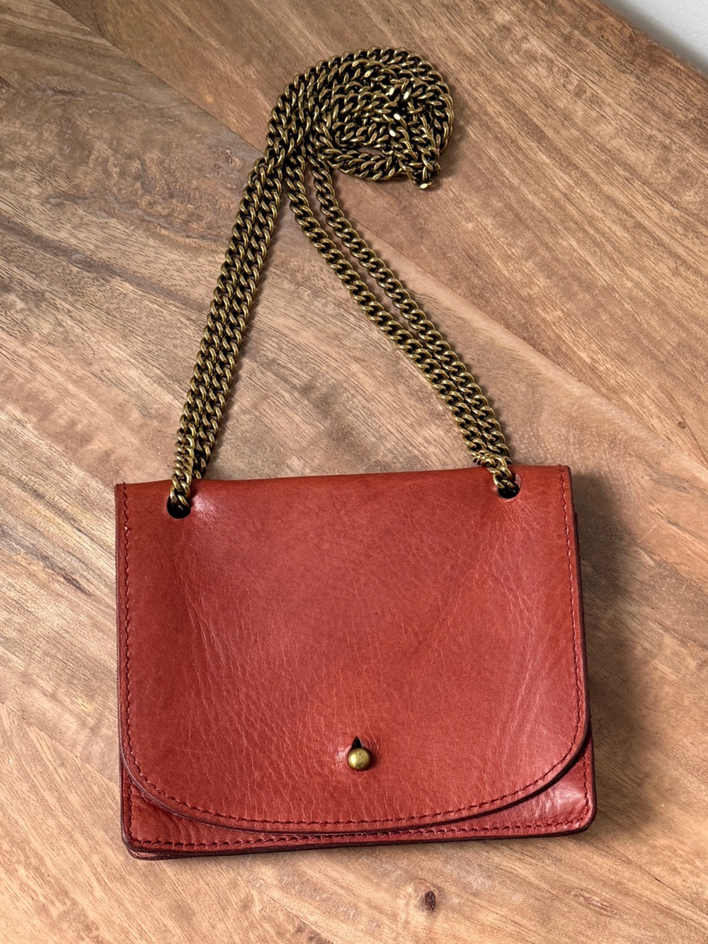 Madewell The Chain Crossbody Bag - Vintage Redwood Leather